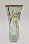 4"x11.5" GLASS VASE-GOLD DESIGN