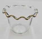 4.75"x3.75" GLASS UTENSIL HOLDER-GOLD RIM