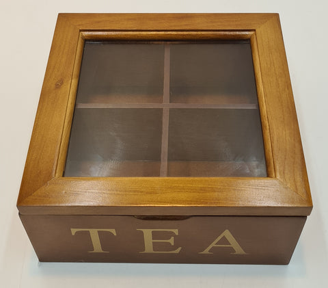 7" WOODEN TEA CHEST-BROWN