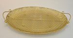 19"x12" METAL OVAL TRAY-GOLD