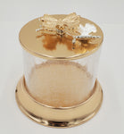 6"x6.25"GLASS CANISTER-GOLD DESIGN-SMALL