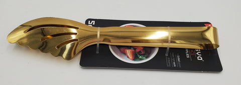 9"x2.5" S/S FOOD TONG-GOLD