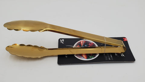 9.25"x1.5" S/S FOOD TONG  - GOLD