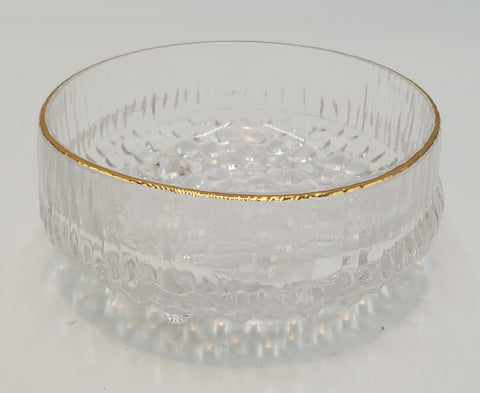 4"x1.25"GLASS BOWL W/GOLD-6PC