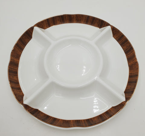 14" PLATTER-OVAL-BROWN DESIGN