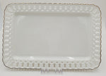 13.75"x9.5" PLATTER W/GOLD RIM- RECTANGLE