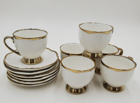 6 PC COFFEE SET-GOLD DESIGN