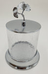 7"x6" GLASS CANISTER-SILVER DESIGN -MEDIUM