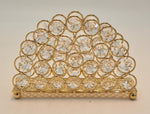 NAPKIN HOLDER W/PEARLS-GOLD