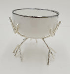 4"x4" BOWL W/STAND-SILVER-ROUND