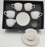 6 PC COFFEE SET-GOLD RIM