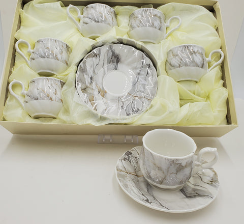 6 PC TEA SET-MARBLE