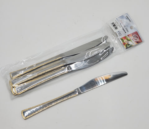 6 PC DINNER KNIFE-GOLD DESIGN