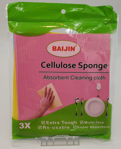 3 PC CELLULOSE SPONGE CLOTH