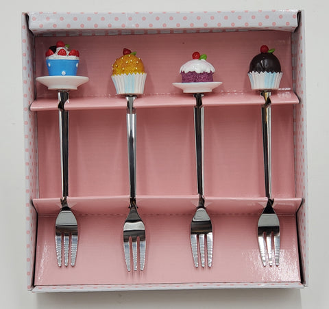 5.5"- 4PC DESSERT FORK-CAKE DESIGN