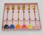 5"- 6PC DESSERT FORK-DONUT DESIGN