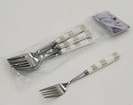 6 PC DINNER FORK-WHITE/GOLD