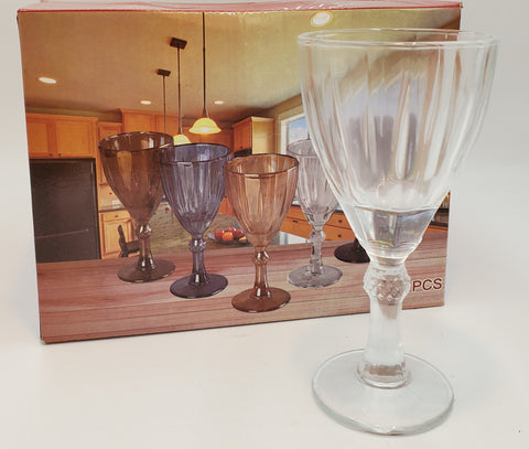 6 PC FOOTED WINE GLASS