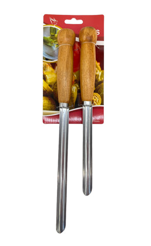 12"&10" - 2PC VEGETABLE CORRER W/WOOD HANDLE