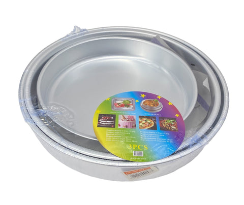 3 PC ALUMINUM BAKING PAN-ROUND