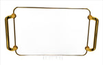 11"x7.25"PLASTIC TRAY-WHITE/GOLD