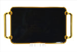 11"x7.25"PLASTIC TRAY-BLK/GOLD