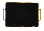 14"x10.5"PLASTIC TRAY-BLK/GOLD