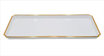 13.5"x5.5"PLASTIC TRAY-WH/GOLD