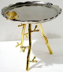 11"x7.75" ROUND FOOTED STAND-SILVER/GOLD