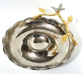 12"x4" CHIP & DIP-SILVER/GOLD-BUTTERFLY