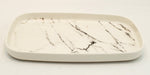 12"x8.5"MELAMINE TRAY-MARBLE-SILVER