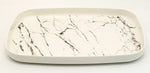 16"x11.5"MELAMINE TRAY-MARBLE -SILVER