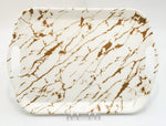 13"x9.5" MELAMINE TRAY-GOLD MARBLE