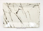 12"x8" MELAMINE PLATTER-MARBLE-SILVER