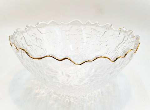 9.5"x6" BOWL W/GOLD RIM