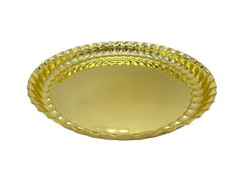 15.75"x2" ROUND TRAY-GOLD