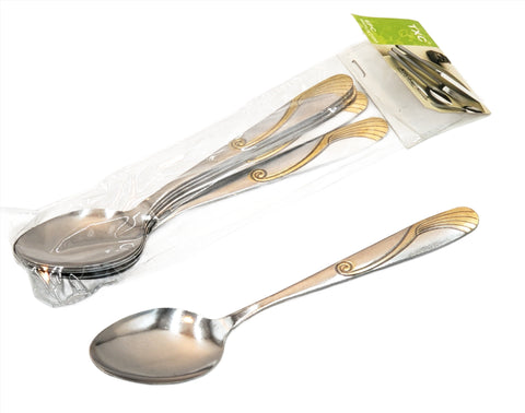 6 PC DINNER SPOON-SILVER/GOLD