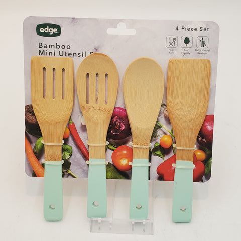 4 PC BAMBOO UTENSIL SET-8"