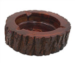 4" WOODEN BARK ASHTRAY