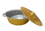 15"x5"FOIL PAN W/LID-GOLD-ROUND