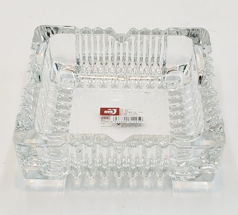 4.5" GLASS ASH TRAY-SQUARE