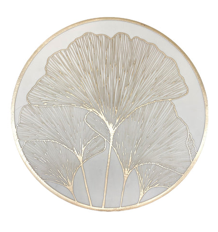 14.75"PLACEMAT-IVORY/GOLD-ROUND