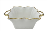 7.5"x4.5" SQUARE BOWL-GOLD RIM