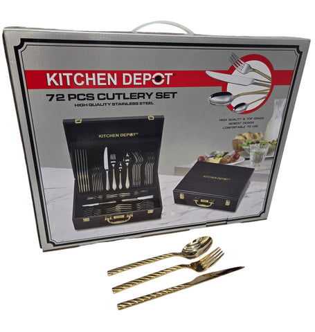 72 PC CUTLERY SET-GOLD