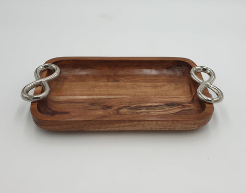 13"x7" WOODEN TRAY-RECTANGLE - 16/CS