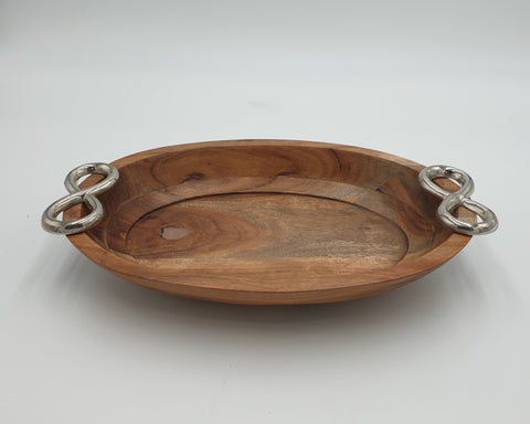 14"x9" WOODEN DISH-OVAL - 12/CS