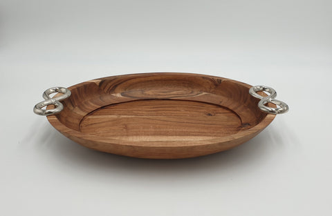 16"x11" WOODEN DISH-OVAL - 6/CS