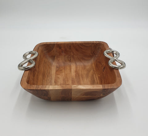 10"x3.5" WOODEN BOWL-SQUARE - 8/CS