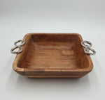 12"- WOODEN BOWL-SQUARE - 6/CS