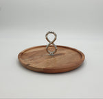 11.5" WOODEN CAKE PLATE-ROUND - 12/CS